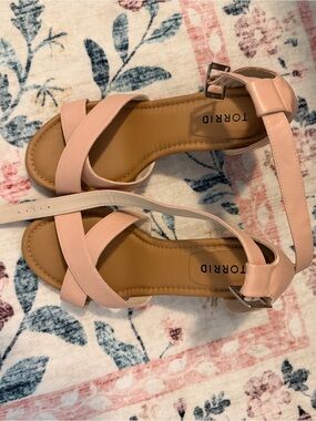 torrid Blush Pink Cross-Strap Ankle Buckle Sandals